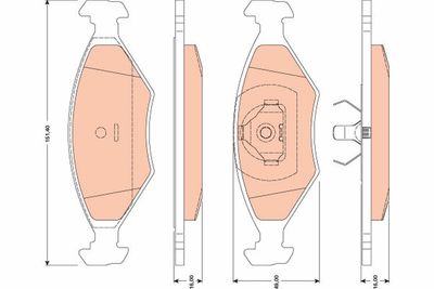 Bremžu uzliku kompl., Disku bremzes TRW GDB1776