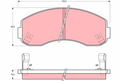 Bremžu uzliku kompl., Disku bremzes TRW GDB3145