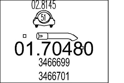 Труба выхлопного газа MTS 01.70480