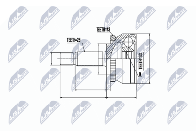 Шарнирный комплект, приводной вал NTY NPZ-VV-002