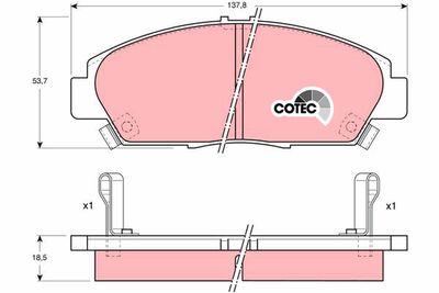 Комплект тормозных колодок, дисковый тормоз TRW GDB1061