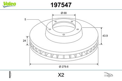 Bremžu diski VALEO 197547