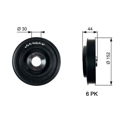 Ременный шкив, коленчатый вал GATES TVD1105