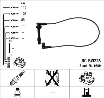Augstsprieguma vadu komplekts NGK 0569