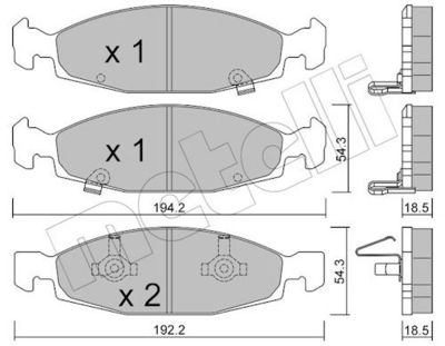 Bremžu uzliku kompl., Disku bremzes METELLI 22-0525-0