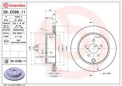 Bremžu diski BREMBO 09.E098.11
