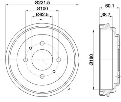 Bremžu trumulis HELLA PAGID 8DT 355 302-451