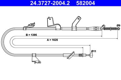 Тросик, cтояночный тормоз ATE 24.3727-2004.2