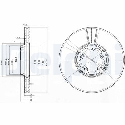Тормозной диск DELPHI BG3504