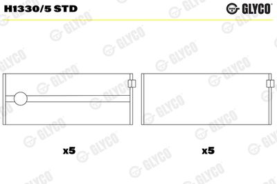 Подшипник коленвала GLYCO H1330/5 STD