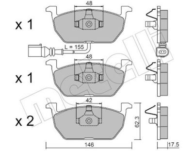 Bremžu uzliku kompl., Disku bremzes METELLI 22-1028-0
