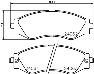 Bremžu uzliku kompl., Disku bremzes HELLA PAGID 8DB 355 010-951