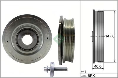Комплект ременных шкивов, коленчатый вал Schaeffler INA 544009420