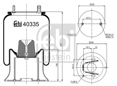 Pneimoatsperes spilvens, Pneimopiekare FEBI BILSTEIN 40335