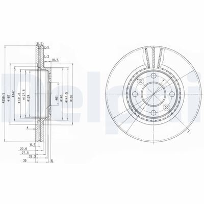 Тормозной диск DELPHI BG2625C