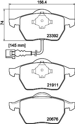 Bremžu uzliku kompl., Disku bremzes HELLA PAGID 8DB 355 008-471