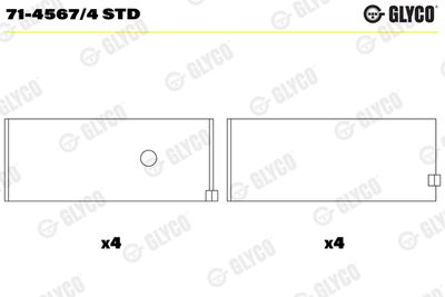 Шатунный подшипник GLYCO 71-4567/4 STD