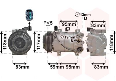 Компрессор, кондиционер VAN WEZEL 8300K193