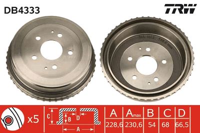 Bremžu trumulis TRW DB4333