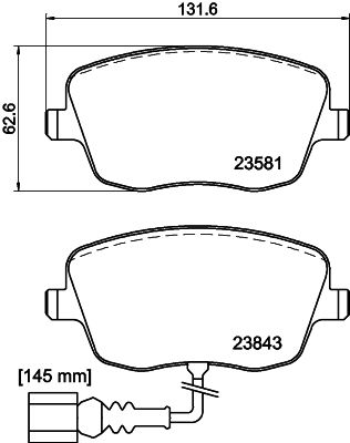 HELLA PAGID 8DB355018811 Bremžu uzliku kompl