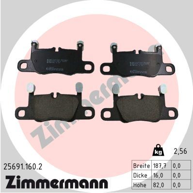 Bremžu uzliku kompl., Disku bremzes ZIMMERMANN 25691.160.2