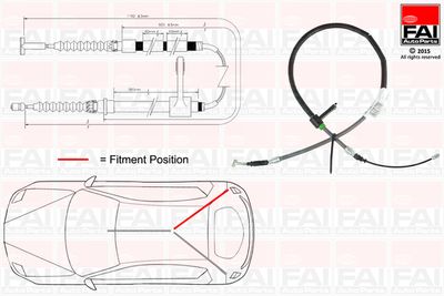 Тросик, cтояночный тормоз FAI AutoParts FBC0003