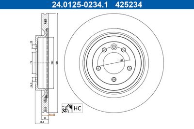 Тормозной диск ATE 24.0125-0234.1