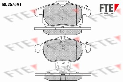 Комплект тормозных колодок, дисковый тормоз FTE 9010826