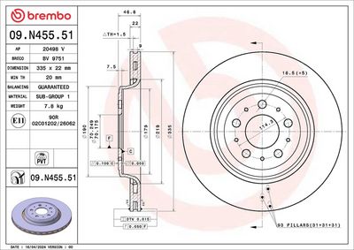 Bremžu diski BREMBO 09.N455.51