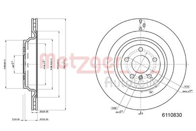 Тормозной диск METZGER 6110830