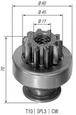 Ведущая шестерня, стартер MAGNETI MARELLI 940113020087