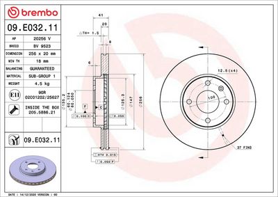 Bremžu diski BREMBO 09.E032.11