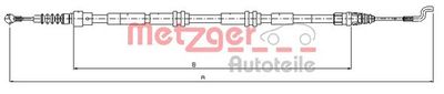 Тросик, cтояночный тормоз METZGER 10.7394