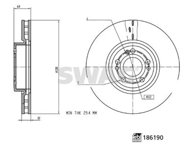 Тормозной диск SWAG 33 11 0299