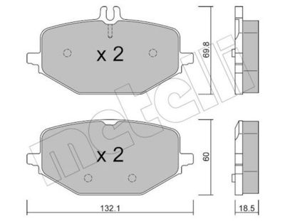 Bremžu uzliku kompl., Disku bremzes METELLI 22-1274-0