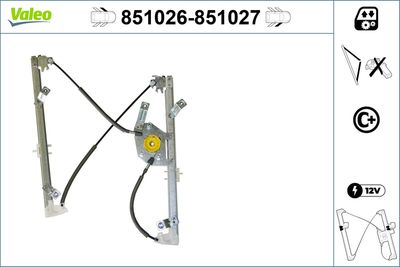 Stikla pacelšanas mehānisms VALEO 851026
