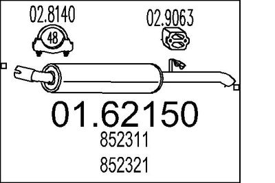Глушитель выхлопных газов конечный MTS 01.62150