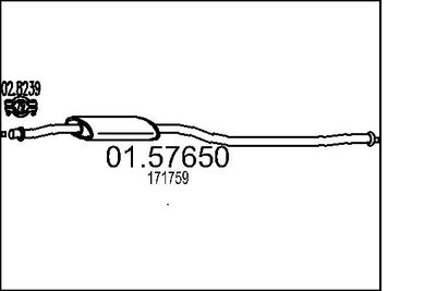 Средний глушитель выхлопных газов MTS 01.57650