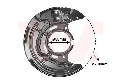 Dubļu sargs, Bremžu disks VAN WEZEL 5328372