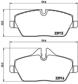 Bremžu uzliku kompl., Disku bremzes BREMBO P 06 067