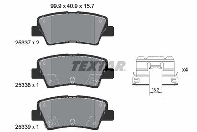 Комплект тормозных колодок, дисковый тормоз TEXTAR 2533709