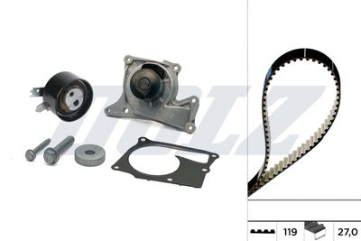 Водяной насос + комплект зубчатого ремня DOLZ KD286
