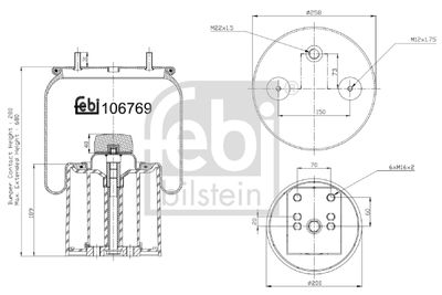 Pneimoatsperes spilvens, Pneimopiekare FEBI BILSTEIN 106769
