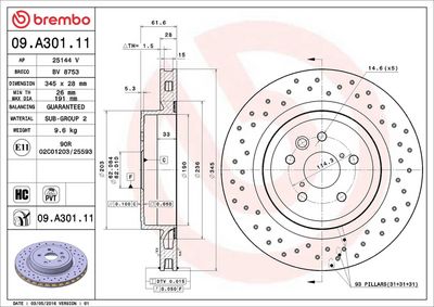 Bremžu diski BREMBO 09.A301.11