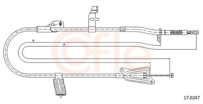Тросик, cтояночный тормоз COFLE 17.0247