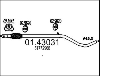 Труба выхлопного газа MTS 01.43031