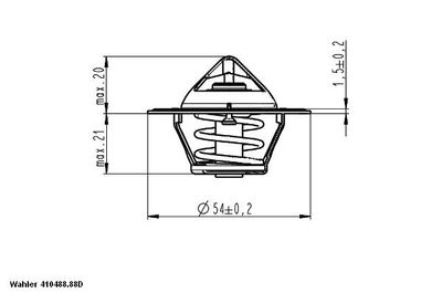 Termostats, Dzesēšanas šķidrums BorgWarner (Wahler) 410488.88D