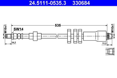 Тормозной шланг ATE 24.5111-0535.3