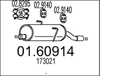 Глушитель выхлопных газов конечный MTS 01.60914