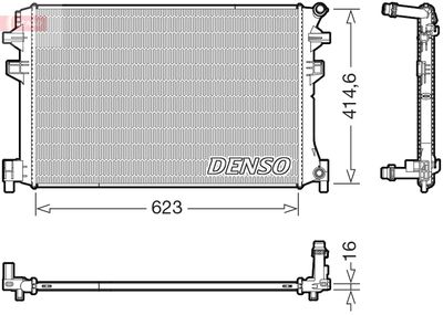 Радиатор, охлаждение двигателя DENSO DRM02048